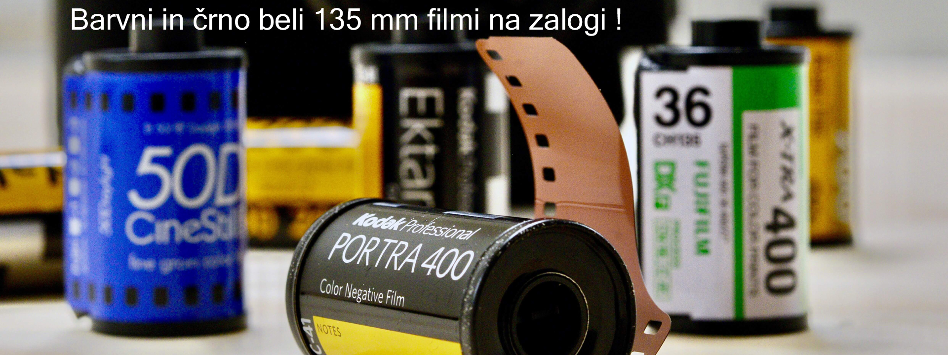 135 mm filmi na zalogi Kodak Fuji Ilford