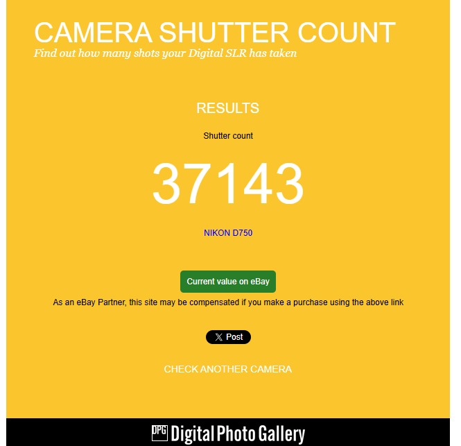 D750 shuttercount 12.2025