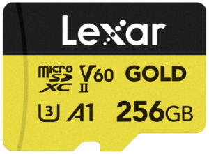 Lexar microSDXC 256GB R280/W180MB/s UHS-II V60 Gold