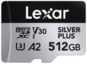 Lexar microSDXC 512GB R205/W150MB/s UHS-I A2 V30 Silver Plus Lexar microSDXC 512GB R205/W150MB/s UHS-I A2 V30 Silver Plus